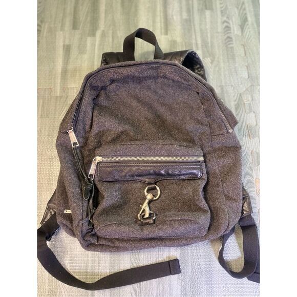 Rebecca Minkoff M.A.B. Soft Wool Backpack Grey Bookbag - Picture 1 of 8